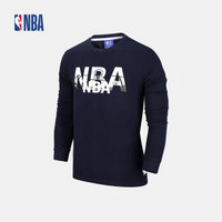 NBA LOGO系列 篮球运动时尚多色款圆领长袖T恤 藏青色 XL