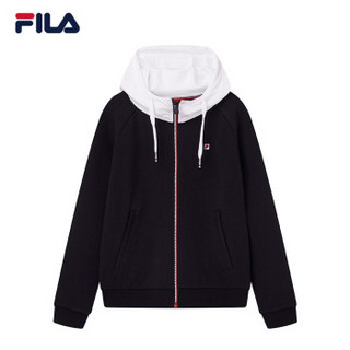 FILA 斐乐官方 女子外套 2019秋季新款运动休闲针织连帽外套 传奇蓝-NV 170/88A/L