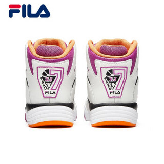 FILA 斐乐官方旗舰店 KJ7 篮球鞋女2019新款运动鞋篮球文化鞋高帮球鞋休闲鞋女鞋 百合白/曼巴紫-LP 40