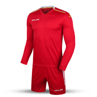 KELME卡尔美足球服套装长袖比赛训练服定制K16Z2004L 红白 L