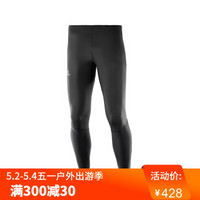 萨洛蒙（Salomon） 男款跑步紧身裤 AGILE LONG 黑色401174 S