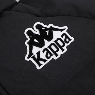 Kappa卡帕 女梭织羽绒服防寒服加厚短款连帽暖外套|K0862YY72D 黑色-990 S