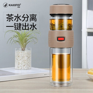 双层玻璃杯茶水分离泡茶杯男女创意便携水杯花茶杯过滤随手杯 魅力咖