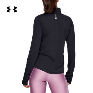 Under Armour 安德玛官方 UA女子Streaker 1/2拉链运动T恤-1326502 黑色001 L