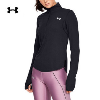 Under Armour 安德玛官方 UA女子Streaker 1/2拉链运动T恤-1326502 黑色001 L