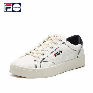 FILA FUSION 斐乐系列 TENNIS 女子帆布鞋 2019夏季新品休闲鞋网球鞋 微白/黑色-WB 36.5