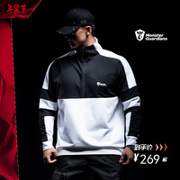 MSGD新款男秋款运动健身卫衣休闲潮流保暖 Black/White 黑/白 XL(现货开售)