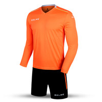 KELME 卡尔美 足球服套装长袖比赛训练服定制K16Z2004L 荧光橙白 M