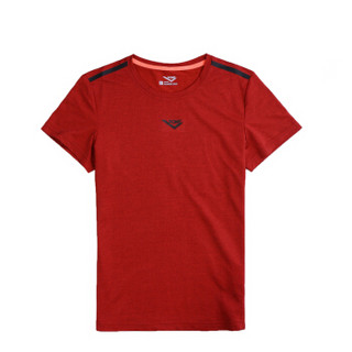PONY/波尼夏季新款男女款圆领舒适透气休闲短袖情侣运动T恤72M2AT15 枣红色（女） XL