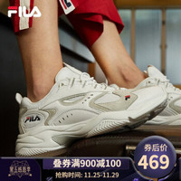 FILA 斐乐官方 BOBBY ASSOS 女款跑鞋 2019秋季新款复古女鞋 集团白-WT 38.5