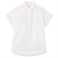 無印良品 MUJI 無印良品 女式 莱赛尔纤维棉短袖衬衫 淡黄色 M-L