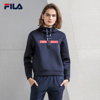 FILA（斐乐）2019 R系列女款卫衣春季新款休闲运动套头衫时尚针织连帽套头衫女 藏青色-NV 165/84A/M