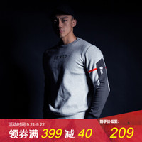 MSGD加绒卫衣 男冬季运动套头长袖上衣 灰色 L(现货出售)