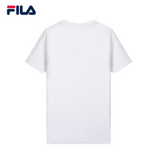 FILA 斐乐官方 男子短袖T恤 2019夏季新品运动休闲LOGO刺绣T恤 标准白-WT 180/100A/XL