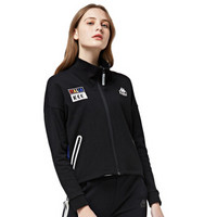 Kappa卡帕 女款运动卫衣休闲长袖开衫外套|K0825WK07D 黑色-990 M