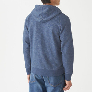 無印良品 MUJI 無印良品  男式 粗细不均棉纱毛圈 拉链连帽衫 海军蓝 M