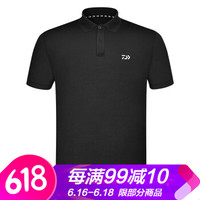 DAIWA达亿瓦 2019新款男士半袖T恤 DCN-5519E 户外立领钓鱼服 男款 夏季垂钓服速干 黑色 L
