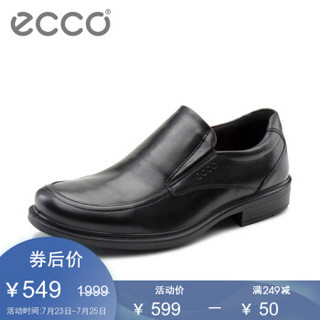 ECCO爱步男鞋商务正装鞋套脚透气皮鞋 英格伍610614 黑色01001 42