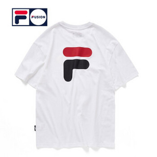 FILA 斐乐官方 2019 FUSION系列男女通用短袖T恤春季新品情侣T恤 白色-WT 170/92A/M