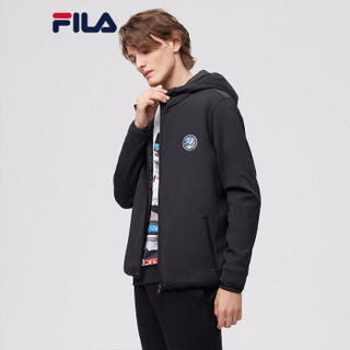 1FILA 斐乐官方 男子连帽羽绒服 2019冬季新款双面穿羽绒服男装 正黑色-BK 170/92A/M