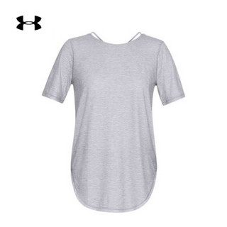 安德玛官方 UA Breathe 女子 短袖运动T恤 Under Armour-1324141 灰色036 XL