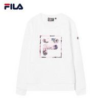 FILA（斐乐）情侣卫衣2019春季新款休闲运动套装针织套头衫男女卫衣 女标准白-WT XS