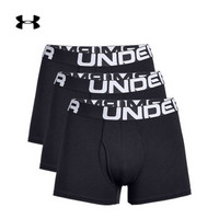 Under Armour 安德玛官方 UA男子Boxerjock3英寸内裤—3条装-1327424 黑色001 XXL