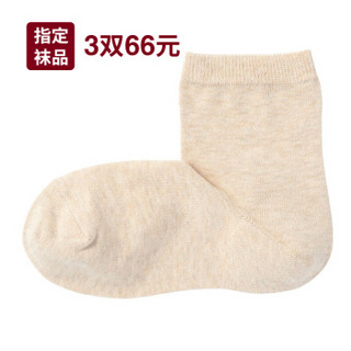 无印良品 MUJI 女式 合脚直角 袜口无橡筋三层 短袜 米色 21-23cm（32-36）