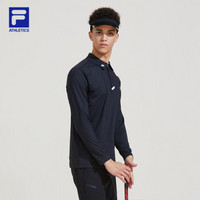 FILA ATHLETICS 斐乐 男子POLO衫 2019冬季新款抗紫外线长袖T恤 深黑-BK 165/88A/S