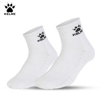 KELME 卡尔美 毛巾底运动袜男女 透气跑步短袜K15Z907 白色 M(39-41)