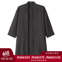 无印良品 MUJI 男式 亚麻 大衣 深灰色 L-XL