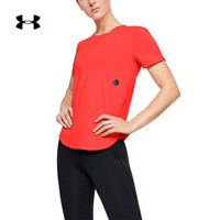 安德玛官方 UA RUSH Run 女子 运动短袖T恤 Under Armour-1331738 红色632 S