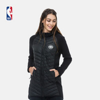 NBA 金州勇士队 LOGO连帽保暖棉服 秋冬休闲外套 女款上衣 图片色 XS