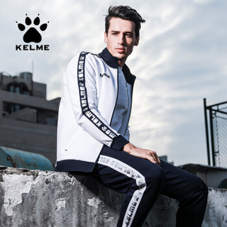 KELME卡尔美复古男装运动外套潮流针织开衫夹克休闲服3681001 藏蓝 2XL/185