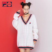 FILA（斐乐）FUSION系列编织衫男女2018冬季新款休闲运动简约大方上衣 标准白-WT 160/84A/XS