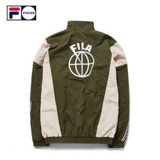 FILA FUSION(斐乐)潮牌外套夹克男女2019春季新品运动休闲梭织棉服 军绿色-KK 165/88A/S