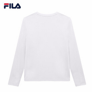 FILA 斐乐官方旗舰店 女子长袖T恤 2019冬季新款运动休闲针织长袖套头衫女装 标准白-WT 170/88A/L