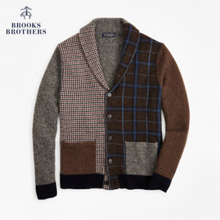 Brooks Brothers/布克兄弟男士绵羊毛青果领开衫毛衣毛衫 B245-混色拼色 L