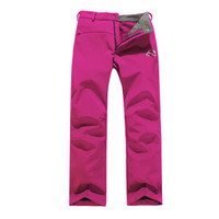 威迪瑞户外男女款软壳冲锋裤防风保暖抓绒软壳裤 玫红-女 M