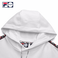 FILA FUSION 斐乐官方 情侣卫衣男女 2019秋季新品长袖连帽中长款宽松潮上衣女 标准白-WT（宽松版型，建议拍小一码） 165/88A/S