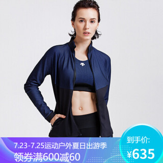 DESCENTE迪桑特 SLIM FIT修身版型 女子针织外套 D7322PFT81 黑色-BK XL(175/92A)