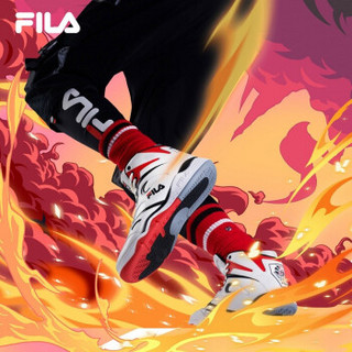 FILA 斐乐官方旗舰店 KJ7 篮球鞋男  2019新款运动鞋篮球文化鞋高帮球鞋休闲鞋男鞋 百合白/火红-LR 43