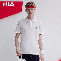 1FILA 斐乐Red Line系列官方 男子短袖polo衫 2019夏季新款专业运动休闲短袖衫 玉石白-WT 180/100A/XL