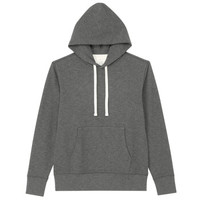 無印良品 MUJI 無印良品 男式 粗细不均棉线毛圈套头连帽衫 灰色 L