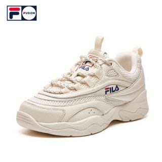 FILA 斐乐官方FUSION系列女子老爹鞋2019夏季新品鞋潮流复古休闲鞋女 罂粟红/标准白-SW 36.5