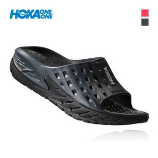 HOKA ONE ONE女鞋Ora Recovery 休闲运动舒缓拖鞋厚底缓震 黑色/煤灰色 US 7/ 240mm