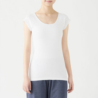 无印良品 MUJI 女式 棉罗纹 法式袖衫 2件装 白色 L