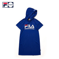 FILA FUSION系列 斐乐 女子连衣裙 2019夏季新品宽松连帽针织连衣裙 稠蓝-BU（宽松版型 建议拍小一码） 170/88A/L