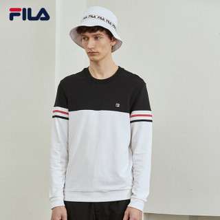 FILA 斐乐官方 男子卫衣 2019秋季新款撞色拼接休闲卫衣套头衫男装 传奇蓝-NV 175/96A/L