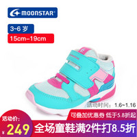 MoonStar月星 冬季新品儿童棉鞋男童女童防滑加绒保暖鞋 淡蓝色 内长15.5cm